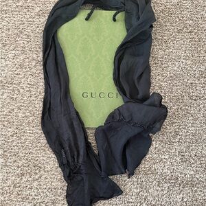 Gucci Black Silk Scarf